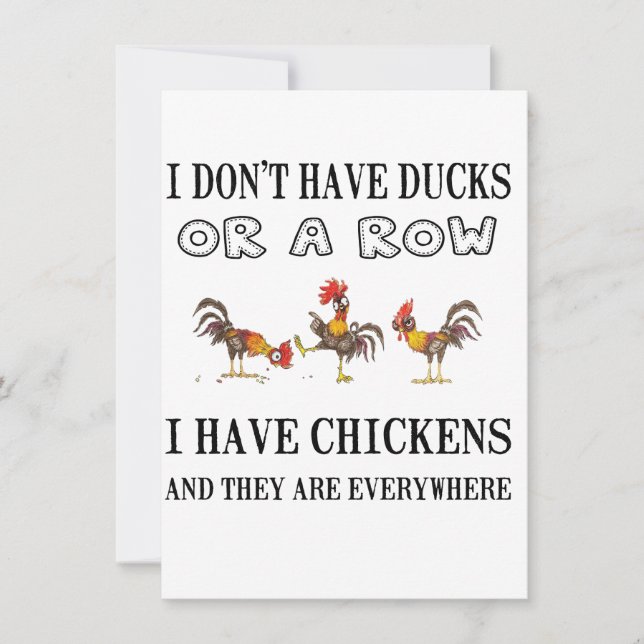 I Don’t Have Duck in A Row I have Chickens  Holiday Card (Front)