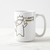 I Don’t Know Cartoon Cow Mug