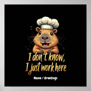 I Don’t Know, I Just Work Here Funny Workplace Poster