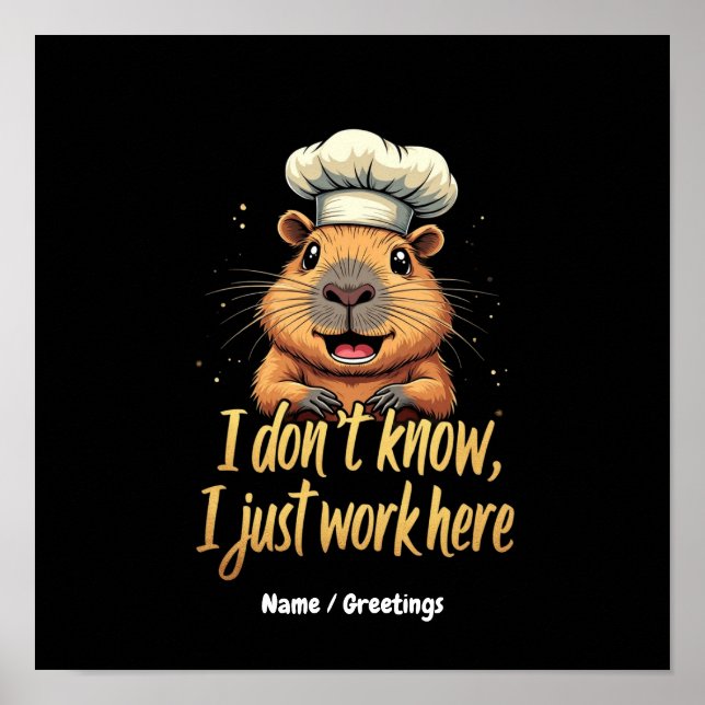 I Don’t Know, I Just Work Here Funny Workplace  Poster (Front)