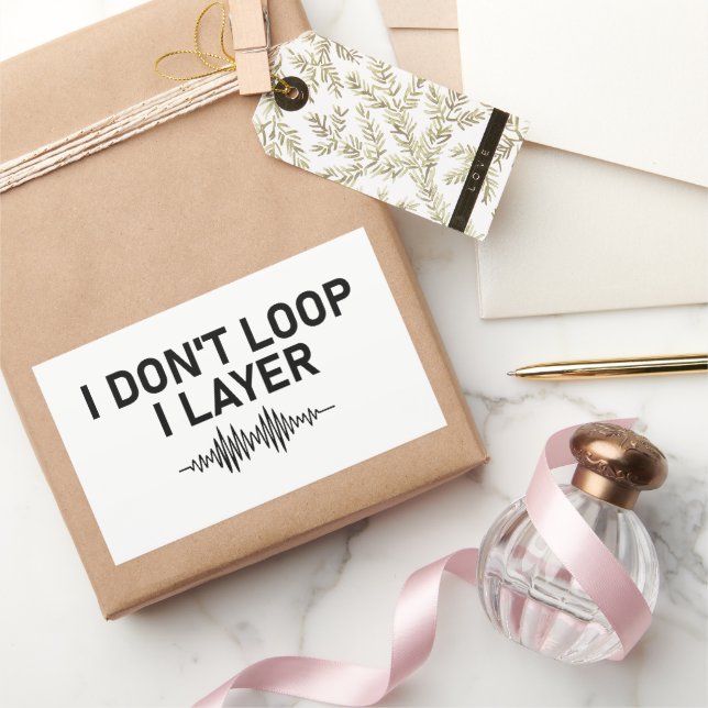 I Don’t Loop I Layer Minimal Music Rectangular Sticker (Gifting)