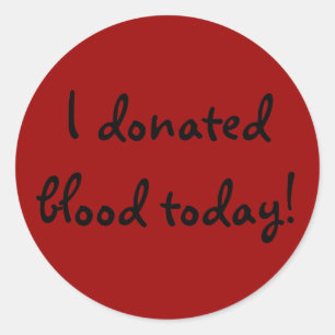 I donated blood today! classic round sticker