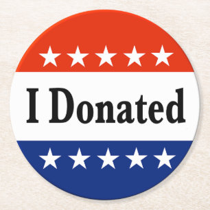 I Donated Round Paper Coaster