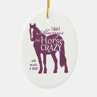 I Don't Always Act Horse Crazy Ceramic Tree Decoration