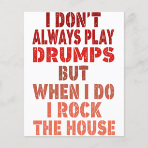 I don't always play drums funny retro sunset drumm