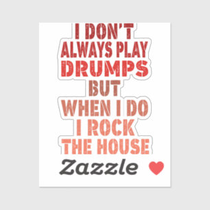 I don't always play drums funny retro sunset drumm