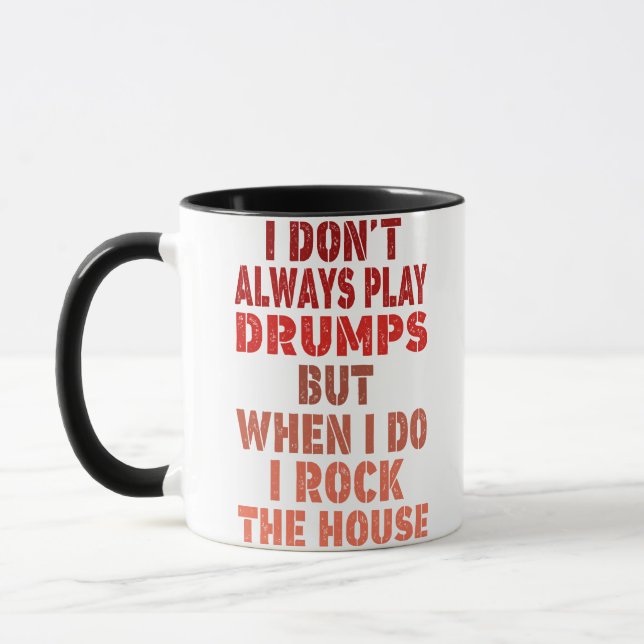 I don't always play drums funny retro sunset drumm mug (Left)