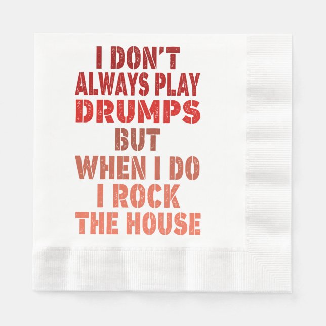I don't always play drums funny retro sunset drumm napkin (Front)