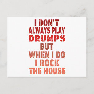 I don't always play drums funny retro sunset drumm postcard