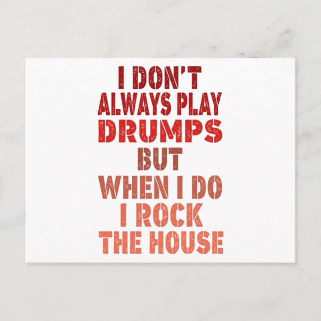 I don't always play drums funny retro sunset drumm postcard (Front)