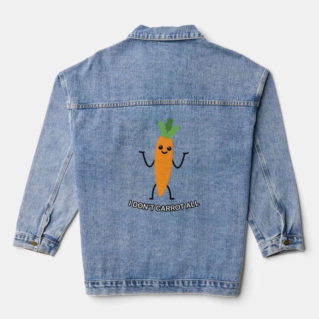 I Don't Carrot all! - Cute Carrot Denim Jacket (Back)