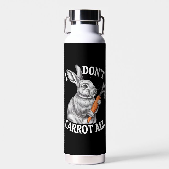 I Don't Carrot All Funny Easter Rabbit Bunny Water Bottle (Front)