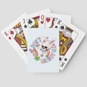 I Don't Carrot At All - Cute Skull Bunny & Easter  Playing Cards