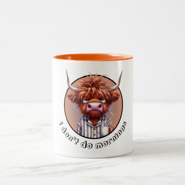I don't do mornings Bull Two-Tone Coffee Mug (Center)