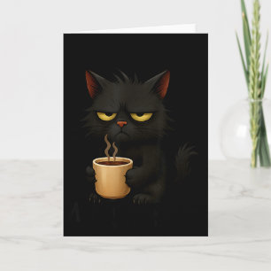 I Don't Do Mornings Funny Quote Black Cat Lover Gi Card