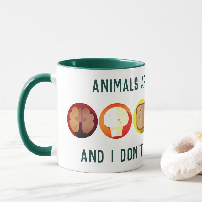 I don't eat my friends - vegan's mug (With Donut)