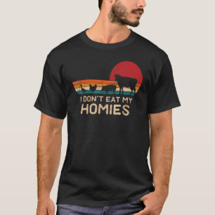 I Don't Eat My Homies Vegetarian Retro Vintage V T-Shirt