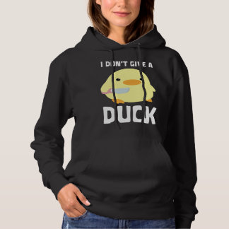 I Don't Give A Duck   Duck With Knife Meme Hoodie