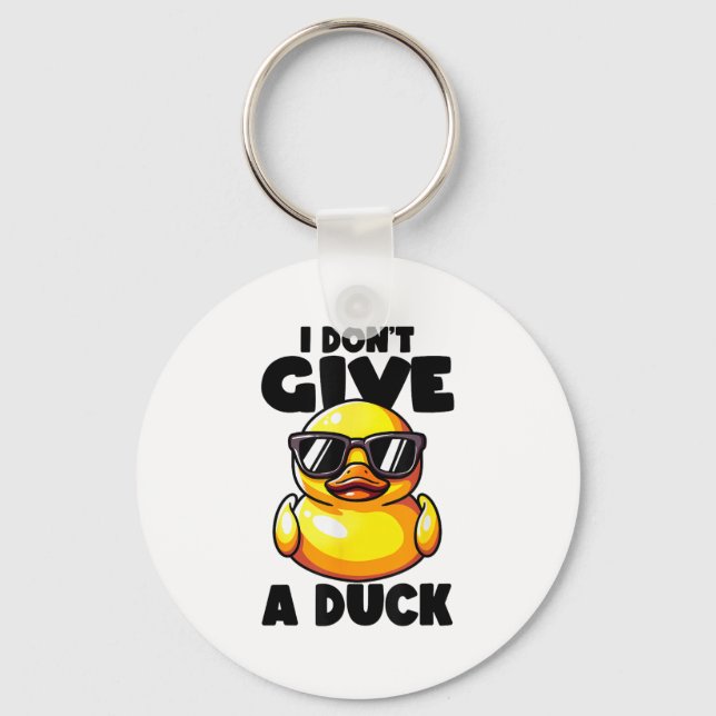 I Don't Give A Duck Lover Funny Duck Owner Rude I  Key Ring (Front)