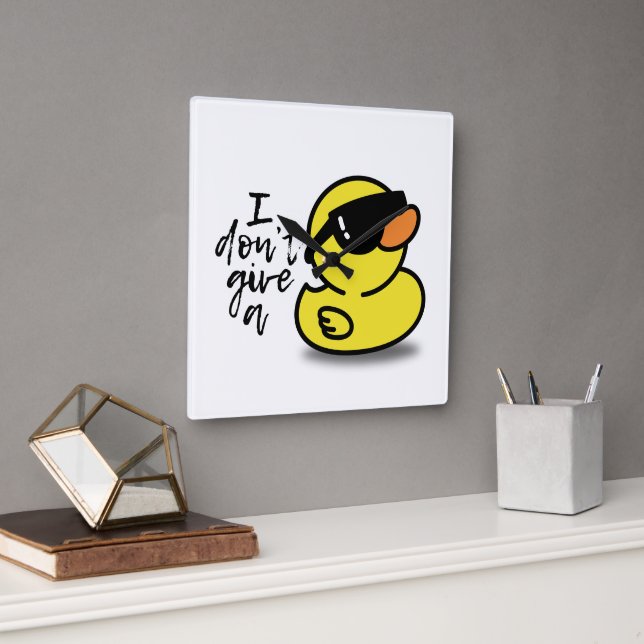  I Don't Give a Duck Square Wall Clock (Office)