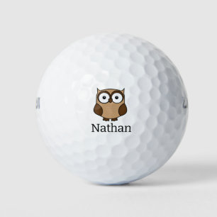 I Don't Give a Hoot Cartoon Owl Personalised Golf Balls
