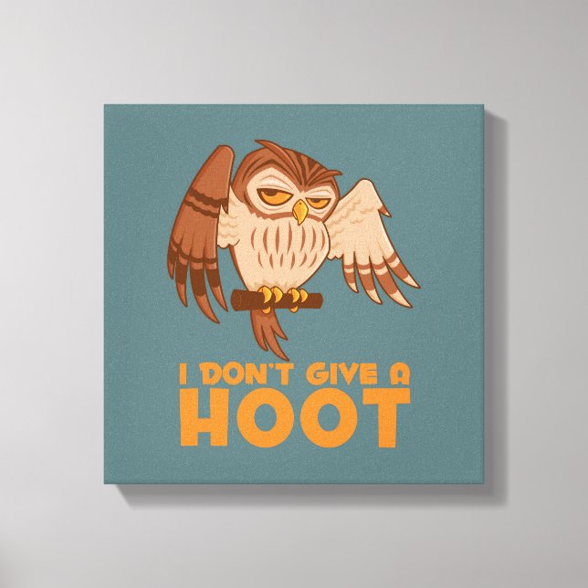 I Don't Give A Hoot Owl Canvas Print (Front)