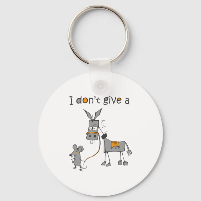 I Don't Give A Rat And Mouse Walking Funny Long Sl Key Ring (Front)