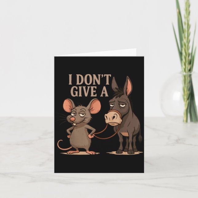 I Don't Give A Rats Sarcasm, Funny Rats Meme  Card (Front)