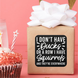 I Don't Have Ducks Or A Row I Have Squirrels Funny Square Sticker