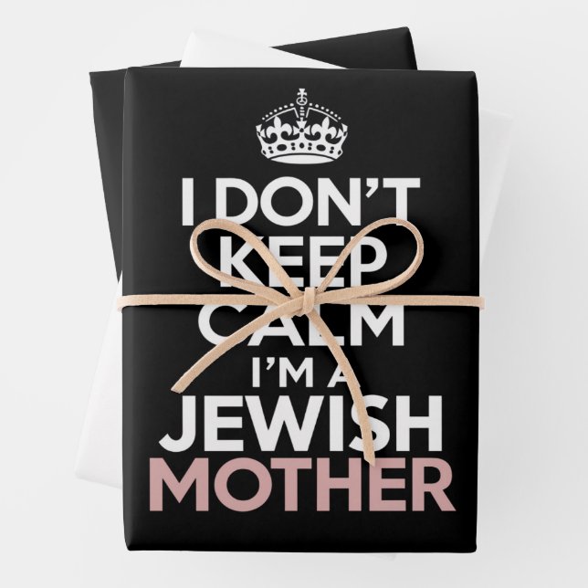 I Don't Keep Calm I'm A Jewish Mother Hanukkah  Wrapping Paper Sheet (In situ)