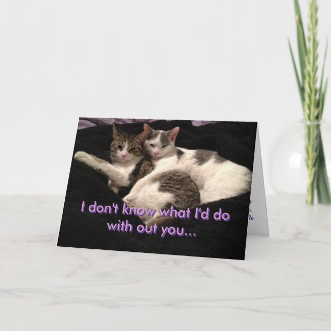 "I don't know" Abbie and Momo Greeting Card (Front)