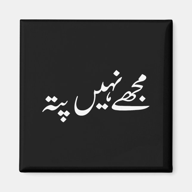 I Don't Know But In Urdu Funny Pakistani Saying  Magnet (Front)