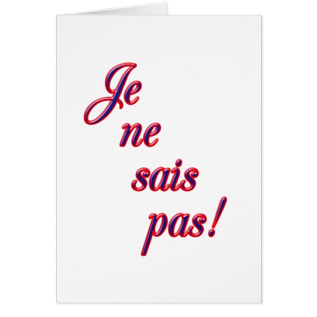 I Don't Know card (Front)