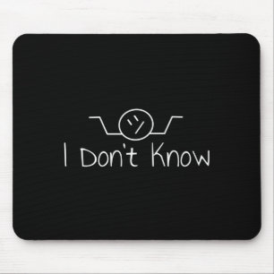 I Don't Know Hand Drawn Shrug Funny Men Women Long Mouse Pad