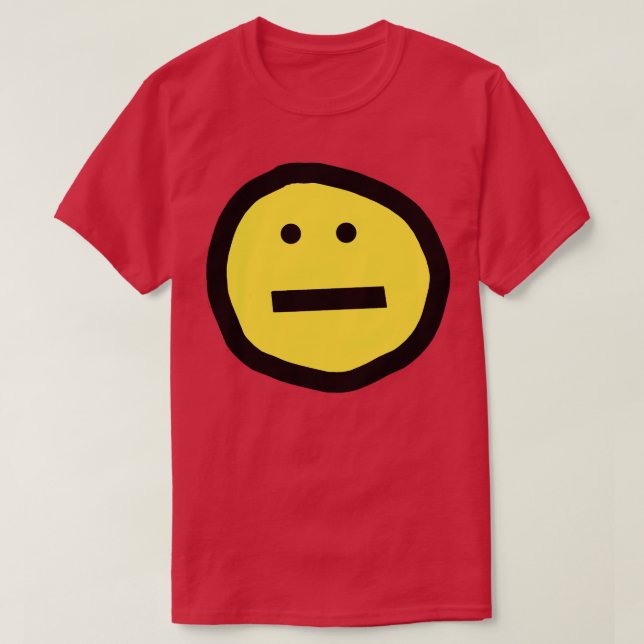 I Dont Know How I Feel Neutral Smiley Face T-Shirt (Design Front)