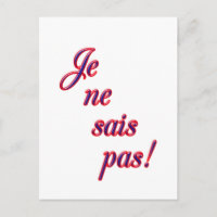 I Don't Know postcard