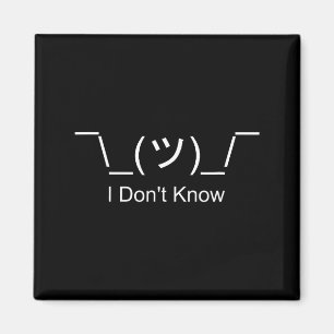 I Don't Know Shrug Humorous Ascii Emoticon  Magnet
