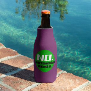 I Don't Know What That Rock Is (Green) Bottle Cooler