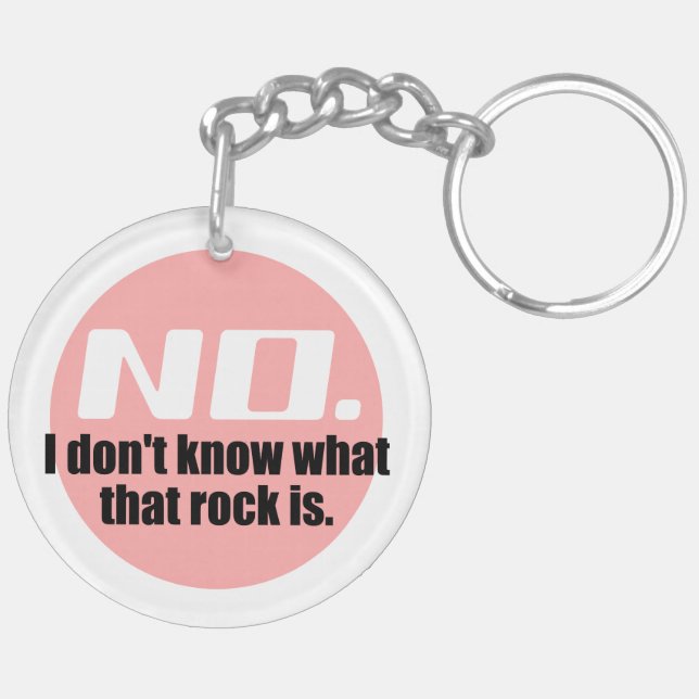 I Don't Know What That Rock Is (Pink) Key Ring (Back Left)