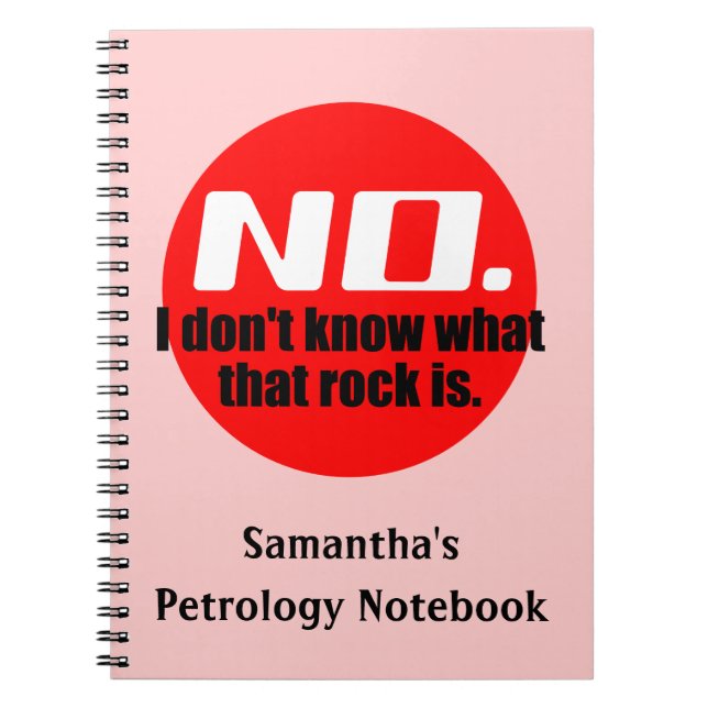 I Don't Know What That Rock Is (Red) Spiral Notebook (Front)
