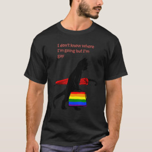 I Don't Know Where I'm Going But I'm Gay Black Cat T-Shirt