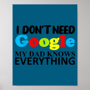 I Don't Need Google My Dad Knows Everything Daught Poster