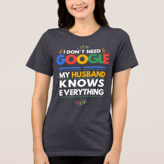 I Don't Need Google My Husband Knows Everything Tri-Blend Shirt