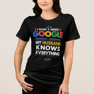 I Don't Need Google My Husband Knows Everything Tri-Blend Shirt