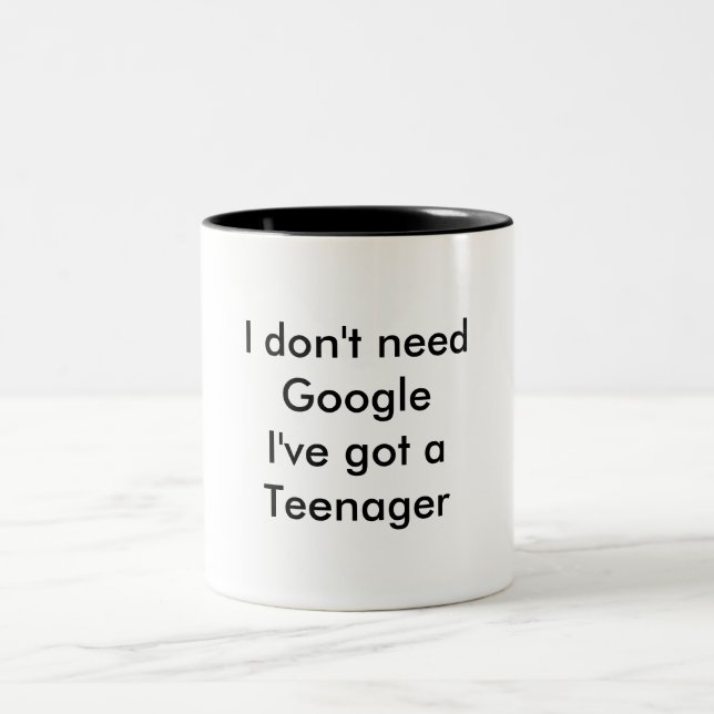 I don't need google Two-Tone coffee mug (Center)