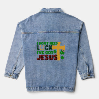 I Don't Need Luck, I Have Got Jesus Baby Denim Jacket