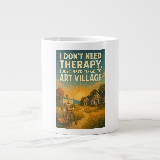 I don't need therapy, I just need Art Village Large Coffee Mug (Front)
