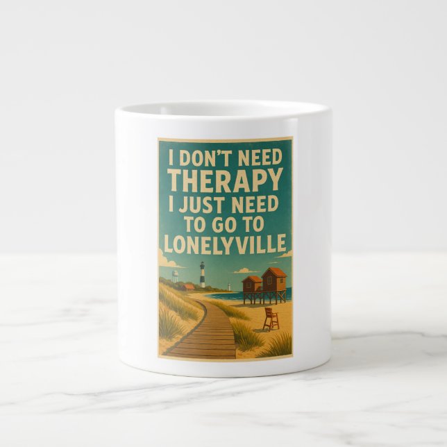 I don't need therapy, I just need Lonelyville Large Coffee Mug (Front)