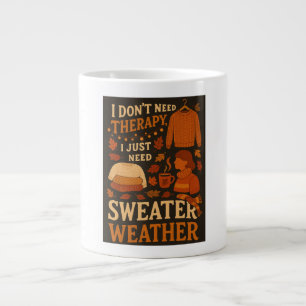 I don't need therapy, I just need sweater weather Large Coffee Mug