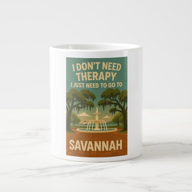 I don't need therapy, i just need to go Savannah Large Coffee Mug (Front)